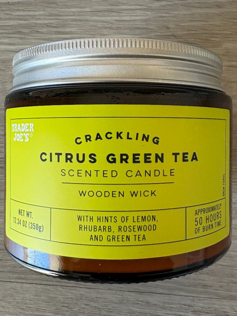 Crackling Citrus Green Tea Scented Candle from Trader Joe's